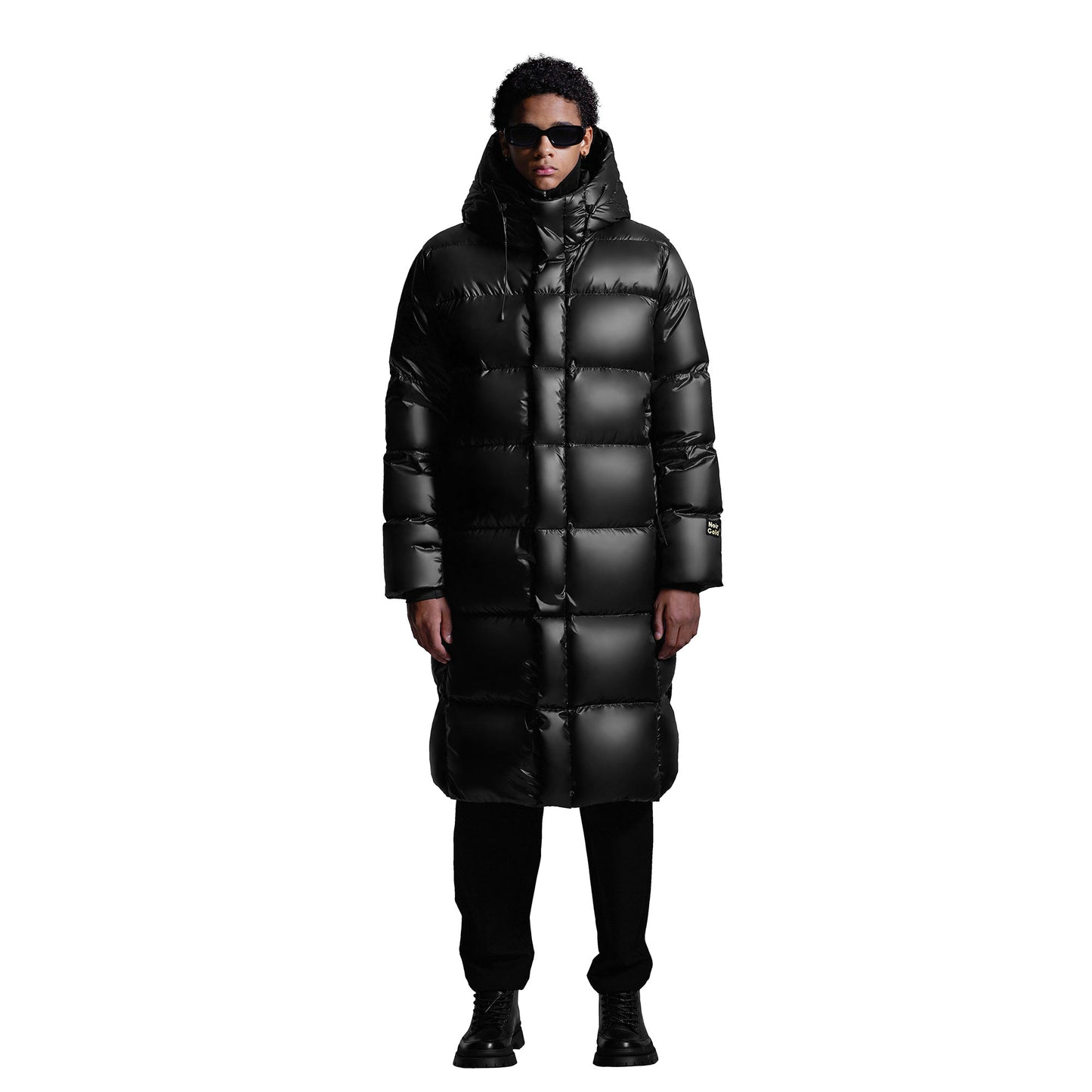 CMCLABS NoirGold Men's Winter Long Puffer Jacket - Goose Down, 100% Nylon, Down Jacket, Down Coats for Men